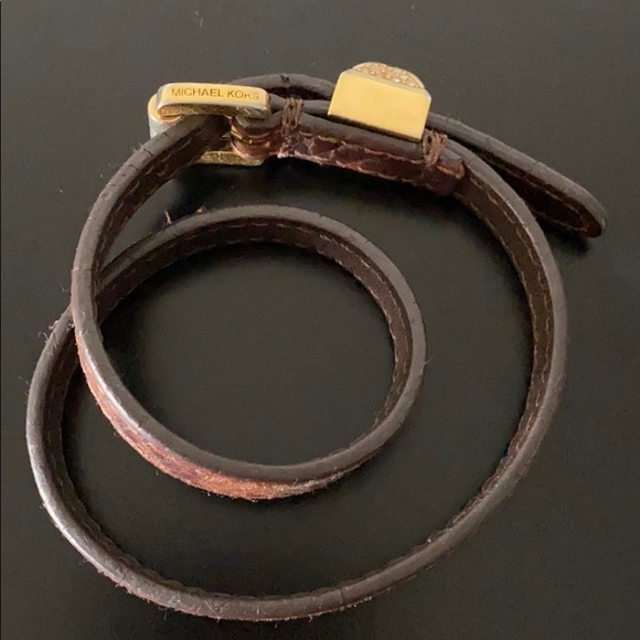 Michael Kors Embossed Leather Double Wrap Bracelet - Picture 2 of 5